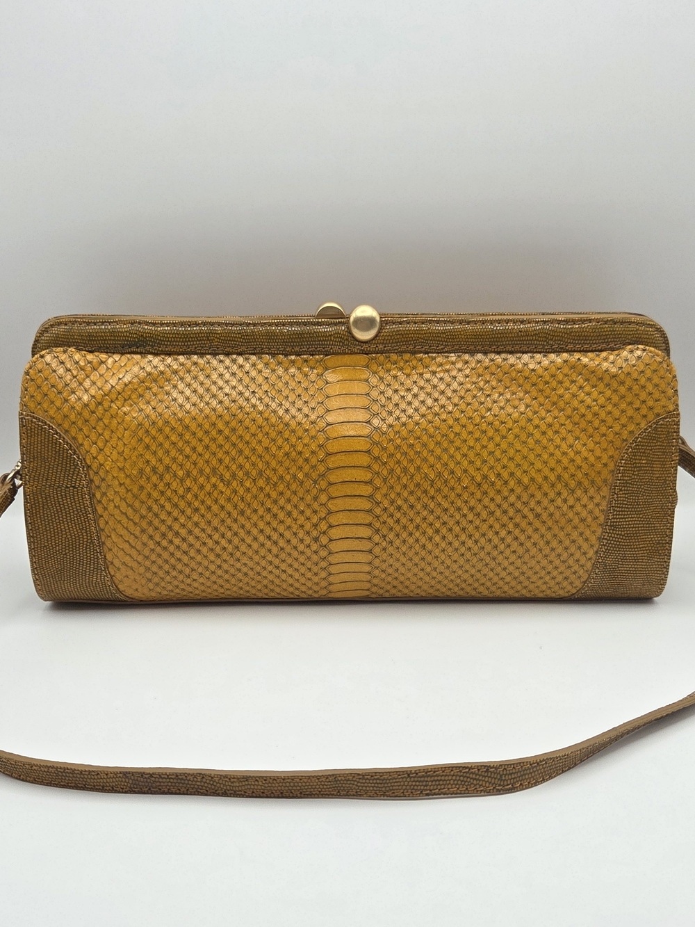 Brahmin Yellow Python Vintage Shoulder Bag